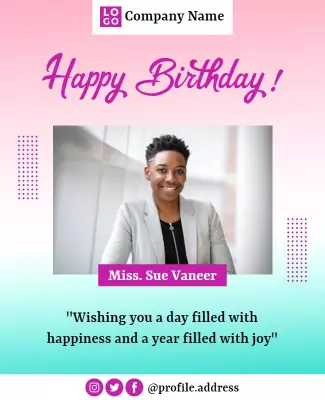 Colorful Happy Birthday Flyer Template