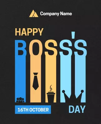 Colorful Happy Boss's Day Celebration Poster Template