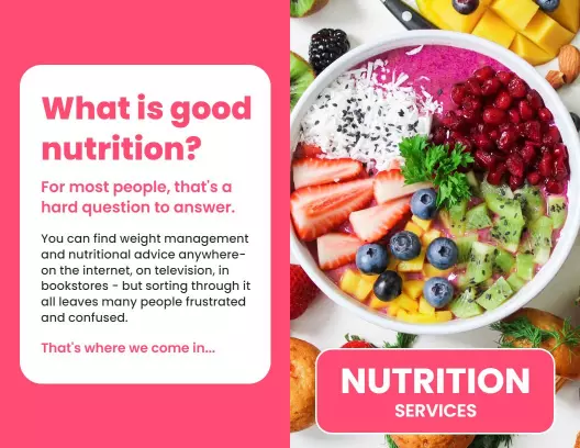 Colorful Healthy Meal Plan and Nutrition Services Brochure Template