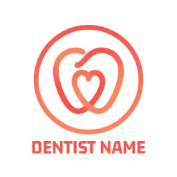Colorful Heart-Shaped Tooth Design for Dental Services Logo Template