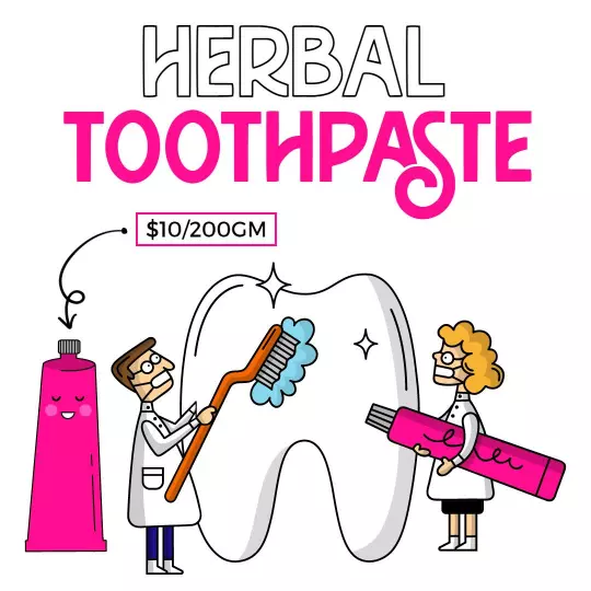 Colorful Herbal Toothpaste for Dental Hygiene Promotion Ad Template