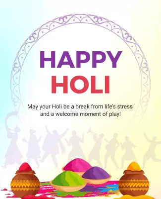 Colorful Holi Festival Celebration Poster Template