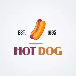 Colorful Hot Dog Design Celebrating Established 1995 Logo Template
