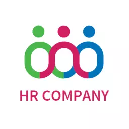 Colorful Human Figures Symbolizing Collaborative HR Company Logo Template