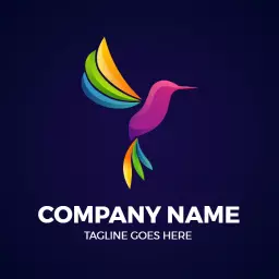 Colorful Hummingbird Design Showcasing Vibrant Gradient Logo Template
