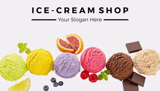 Colorful Ice Cream Shop Flavor Showcase Visiting Card Template