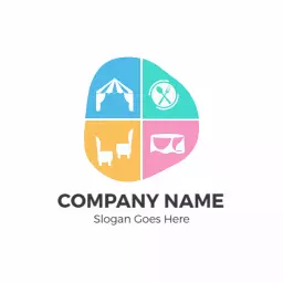 Colorful Iconic Design Showcasing Event Planning Service Logo Template