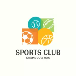 Colorful Icons of Different Sports Representing Club Activities Logo Template