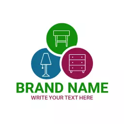 Colorful Icons of Furniture Featuring Modern Designs Logo Template