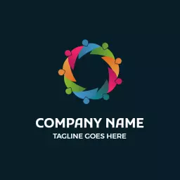 Colorful Icons Representing Unity in a Non Profit Logo Template