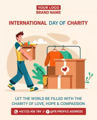 Colorful Illustration for International Day of Charity Poster Template