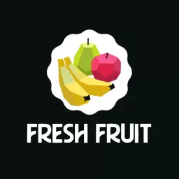 Colorful Illustration of Fresh Fruit for Healthy Living Logo Template