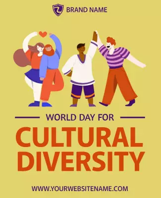 Colorful Illustrative Celebration of Cultural Diversity Poster Template