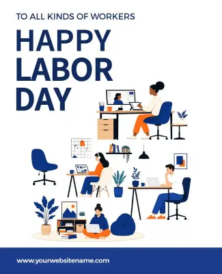 Colorful Illustrative Labor Day Appreciation Poster Template
