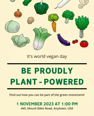 Colorful Illustrative World Vegan Day Celebration Poster Template
