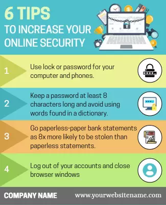 Colorful Infographic for Online Security Tips Poster Template