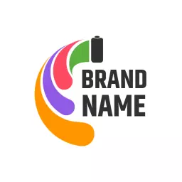 Colorful Ink Waves Representing Innovative Printer Solutions Logo Template