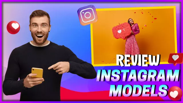 Colorful Instagram Models Review Trending YouTube Thumbnail Template