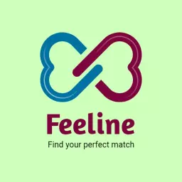 Colorful Interlocking Hearts Representing Modern Dating Logo Template