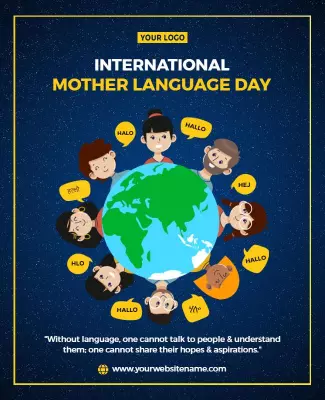 Colorful International Mother Language Day Celebration Poster Template