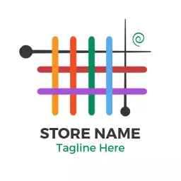 Colorful Interwoven Textile Patterns Showcasing Handicraft Logo Template