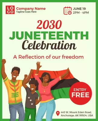 Colorful Juneteenth Celebration Community Event Poster Template