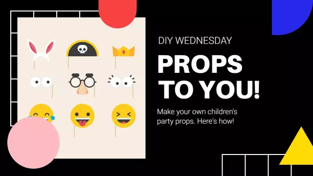 Colorful Kids Party Props Craft DIY YouTube Thumbnail Template