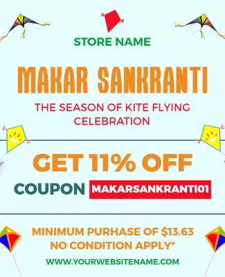 Colorful Kite Festival Makar Sankranti Celebration Poster Template