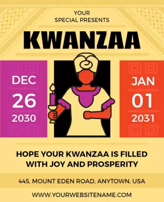 Colorful Kwanzaa Celebration Festival Poster Template