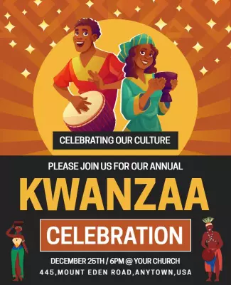 Colorful Kwanzaa Cultural Celebration Flyer Template