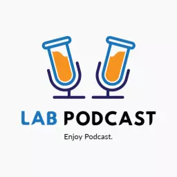 Colorful Laboratory Equipment Highlighting Engaging Podcast Logo Template