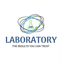 Colorful Laboratory Equipment Representing Trustworthy Hospital Logo Template