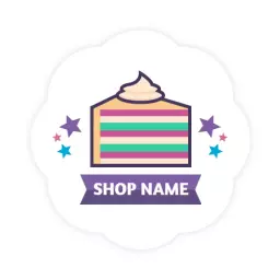Colorful Layered Cake Design for Sweet Treats Logo Template
