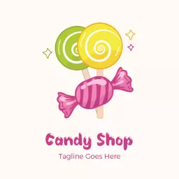 Colorful Lollipops and Candy Represent a Fun Candy Logo Template
