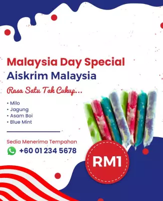 Colorful Malaysia Day Ice Cream Special Treats Poster Template