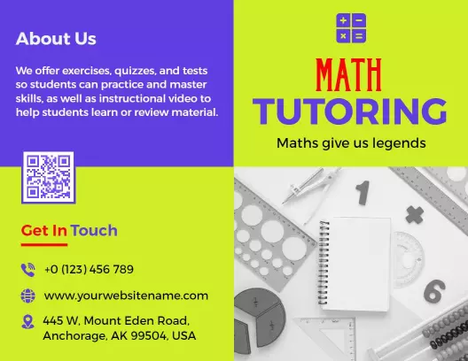 Colorful Math Tutoring Services Overview and Pricing Brochure Template