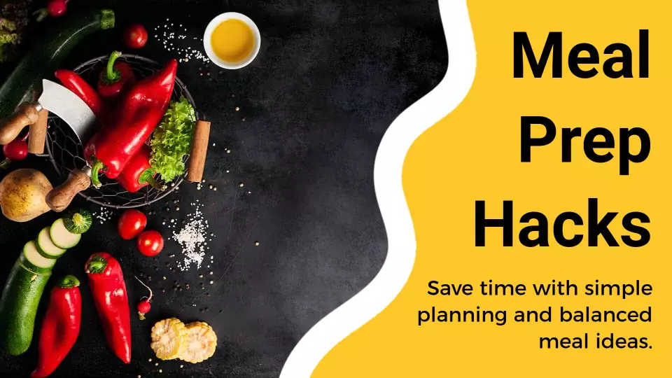 Colorful Meal Prep Hacks Simple Healthy Recipes Advertising Presentation Template