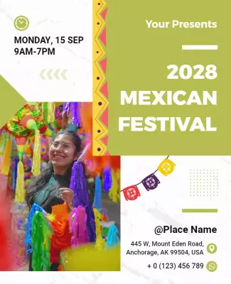 Colorful Mexican Festival Celebration Flyer Template