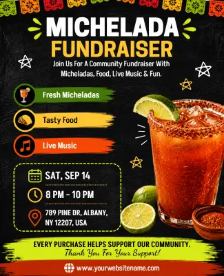 Colorful Michelada Fundraiser Flyer Template