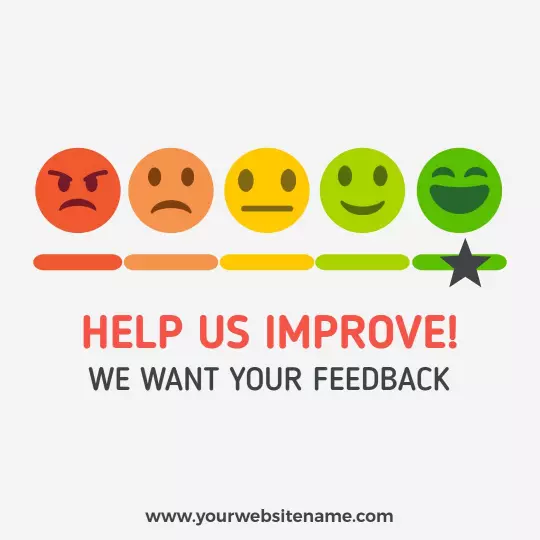 Colorful Minimalist Feedback Collection with Emoticons Ad Template