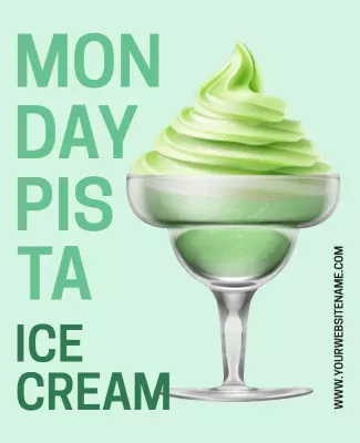 Colorful Mint Green Ice Cream Delight Poster Template