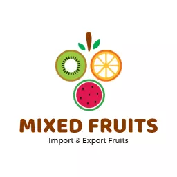 Colorful Mixed Fruits Representing Import and Export Logo Template
