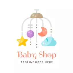 Colorful Mobile Featuring Adorable Baby Toys Logo Template