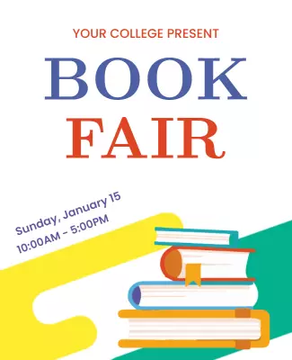Colorful Modern Book Fair Event Poster Template