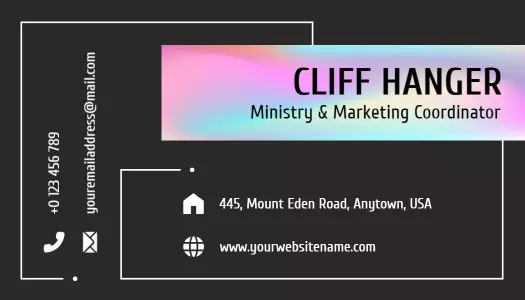 Colorful Modern Church Ministry Business Card Template