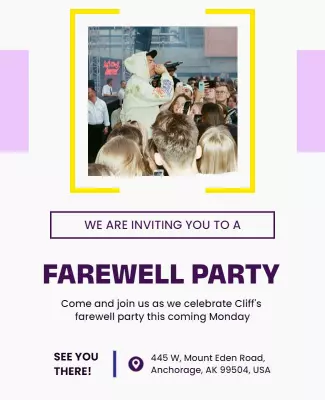 Colorful Modern Farewell Party Invitation Poster Template