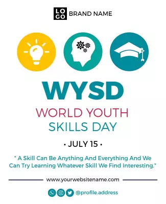 Colorful Modern World Youth Skills Day Celebration Poster Template