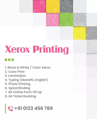 Colorful Modern Xerox Printing Service Poster Template
