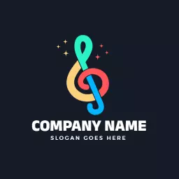 Colorful Music Note Design Celebrating Musical Creativity Logo Template