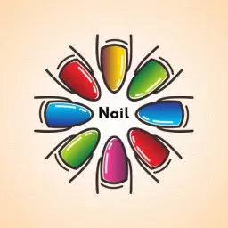 Colorful Nail Designs Showcasing Creative Artistry Logo Template
